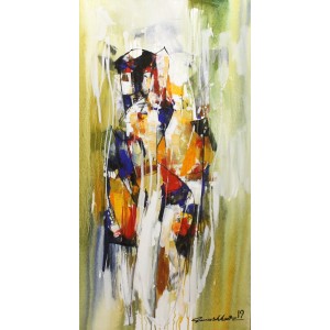 Mashkoor Raza, 24 x 48 Inch, Oil on Canvas, Abstract Painting, AC-MR-248